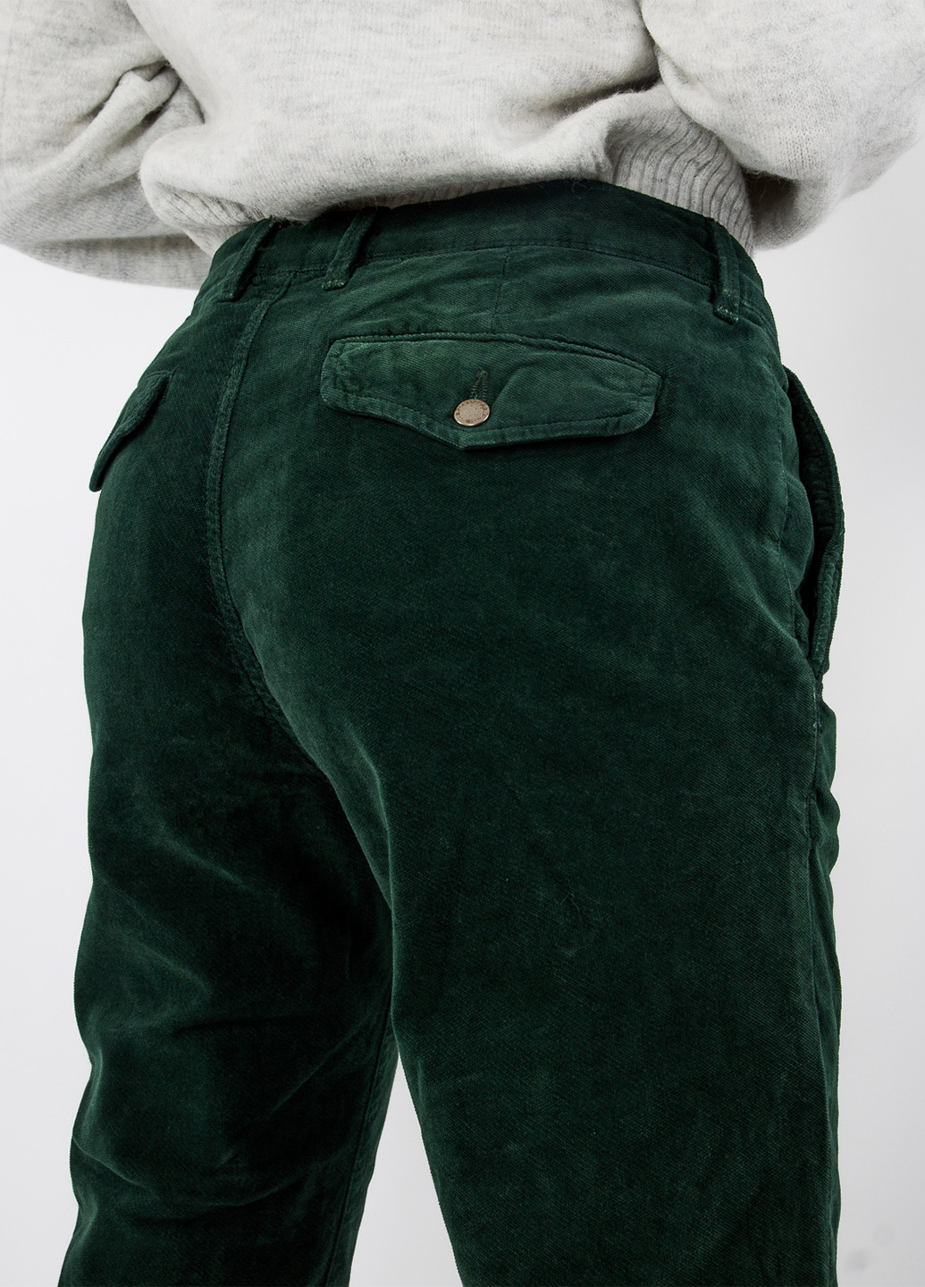 Темно-зеленые кэжуал демисезонные укороченные, зауженные брюки Gas