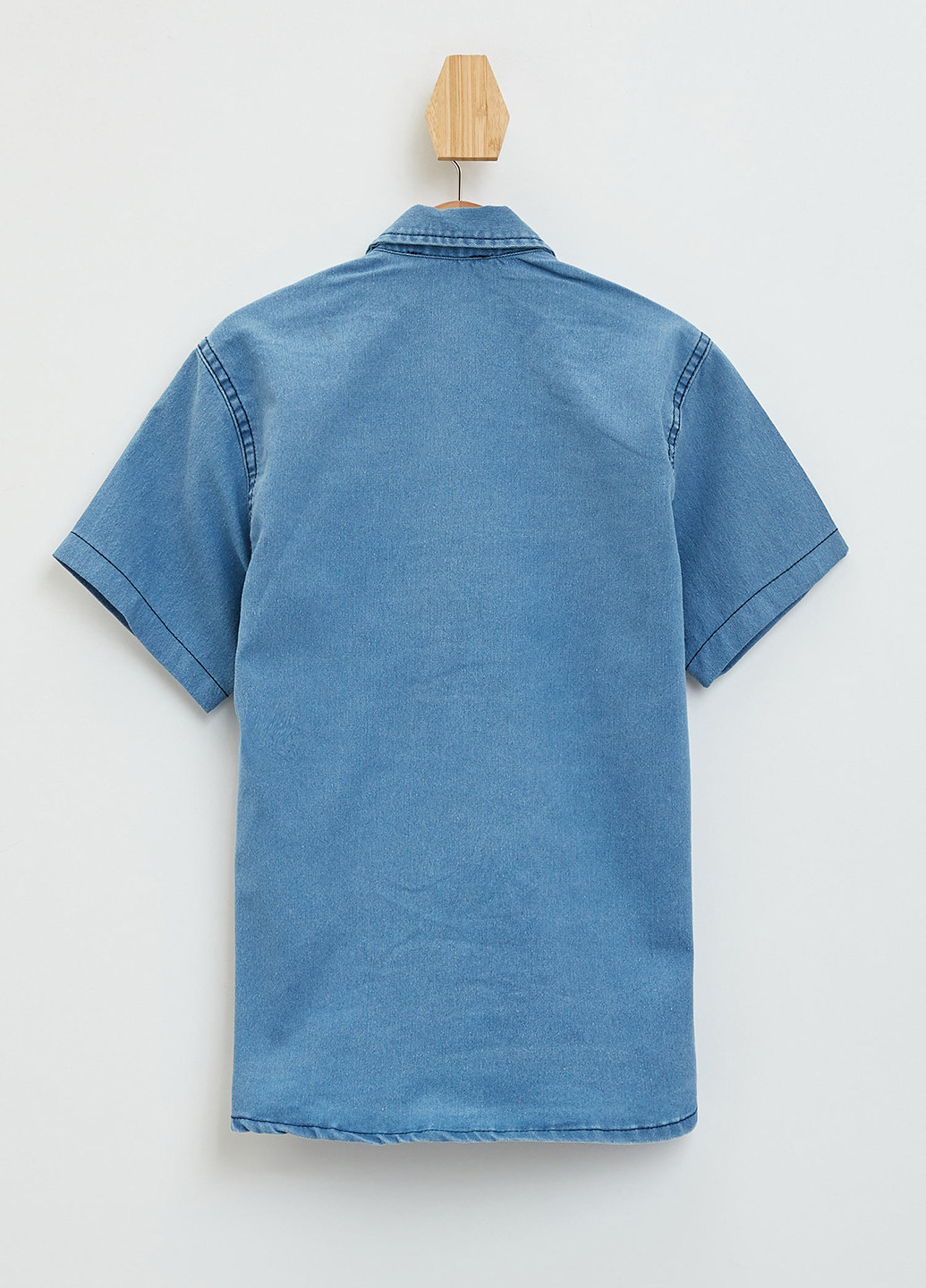 Сорочка DeFacto з коротким рукавом блакитна джинсова