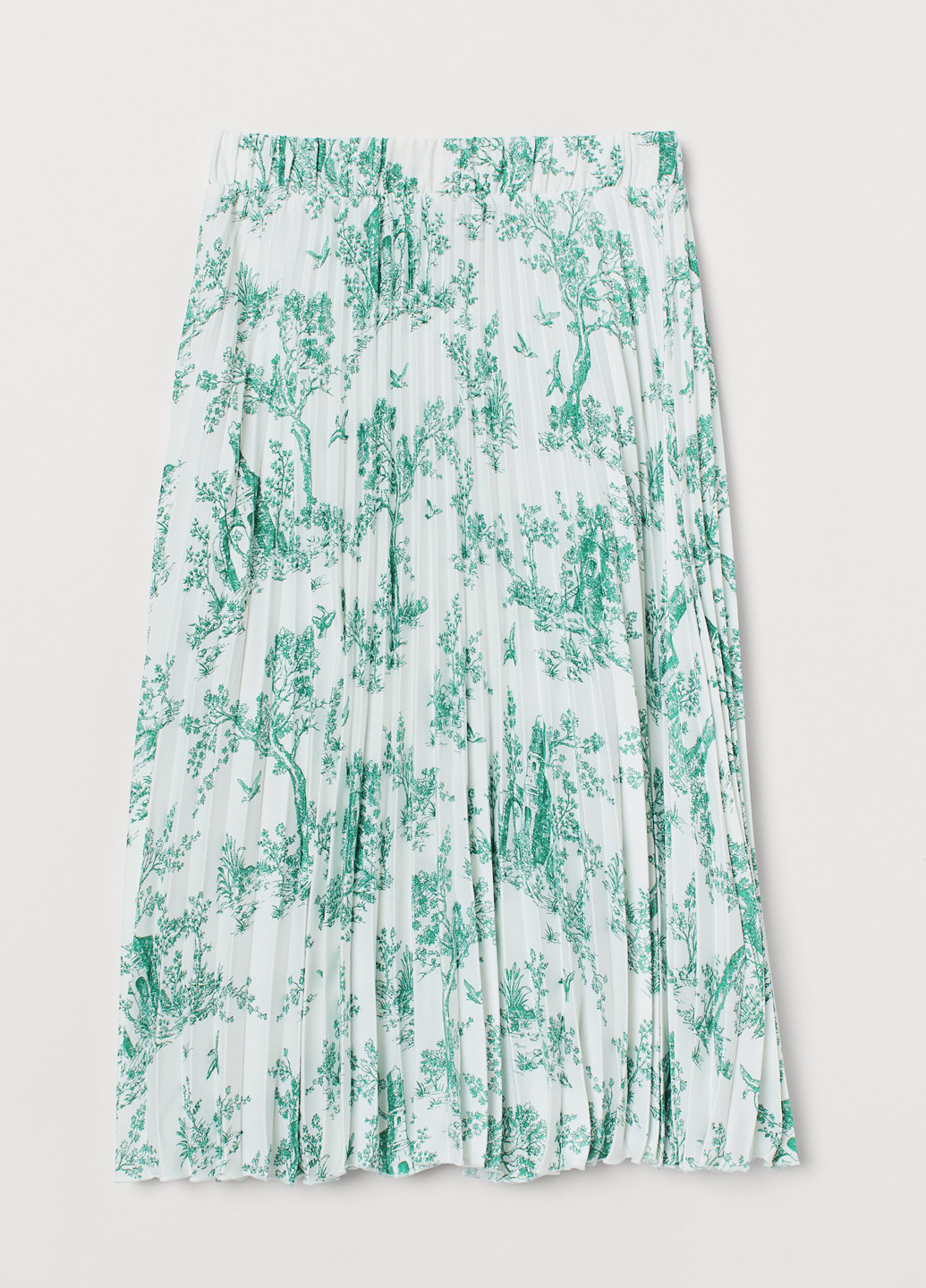 Белая кэжуал цветочной расцветки юбка H&M плиссе