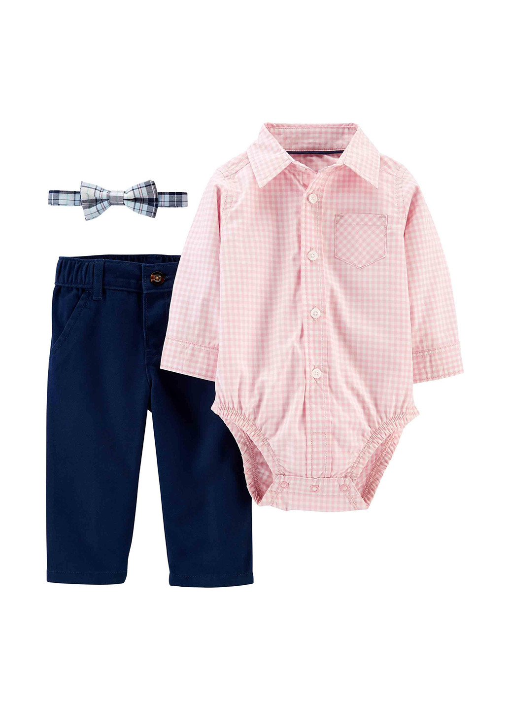 Комбінований демісезонний комплект (боді-сорочка, метелик, брюки) Carter's