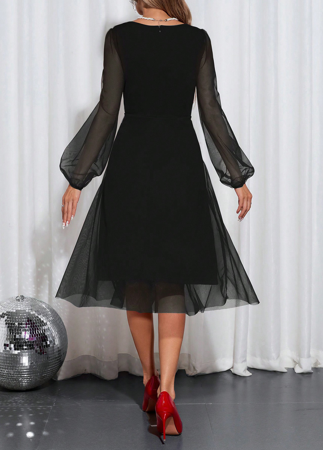 Чорна вечірня сукня в стилі армпір SHEIN однотонна