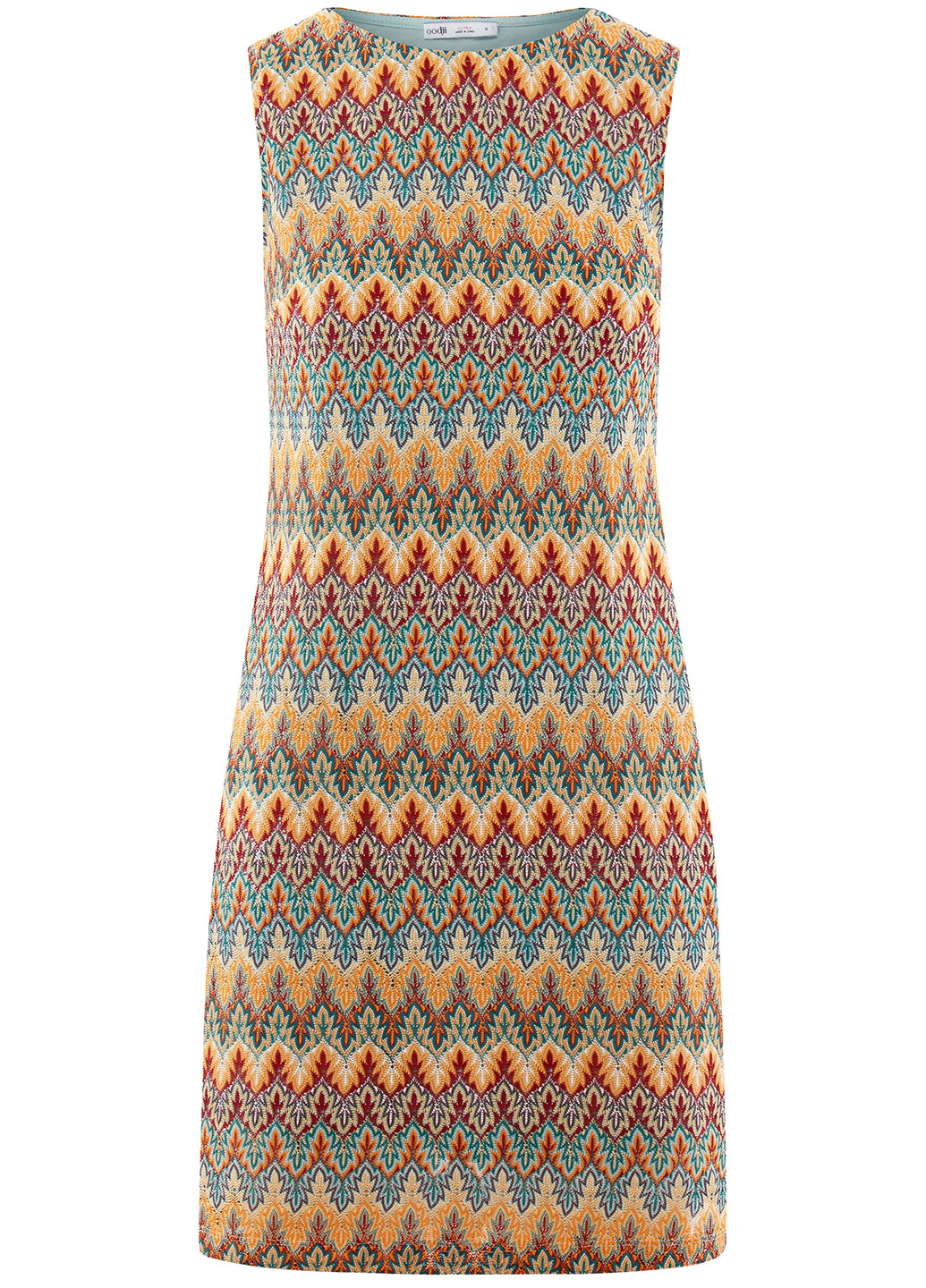 Комбинированное кэжуал платье Oodji с геометрическим узором