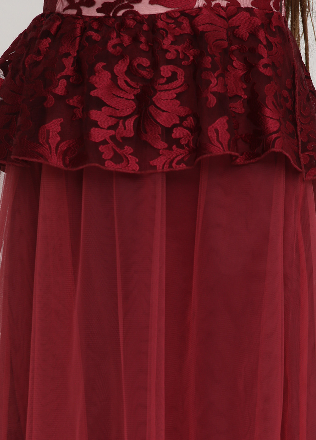 Бордовое вечернее платье Olga Shyrai for PUBLIC&PRIVATE однотонное