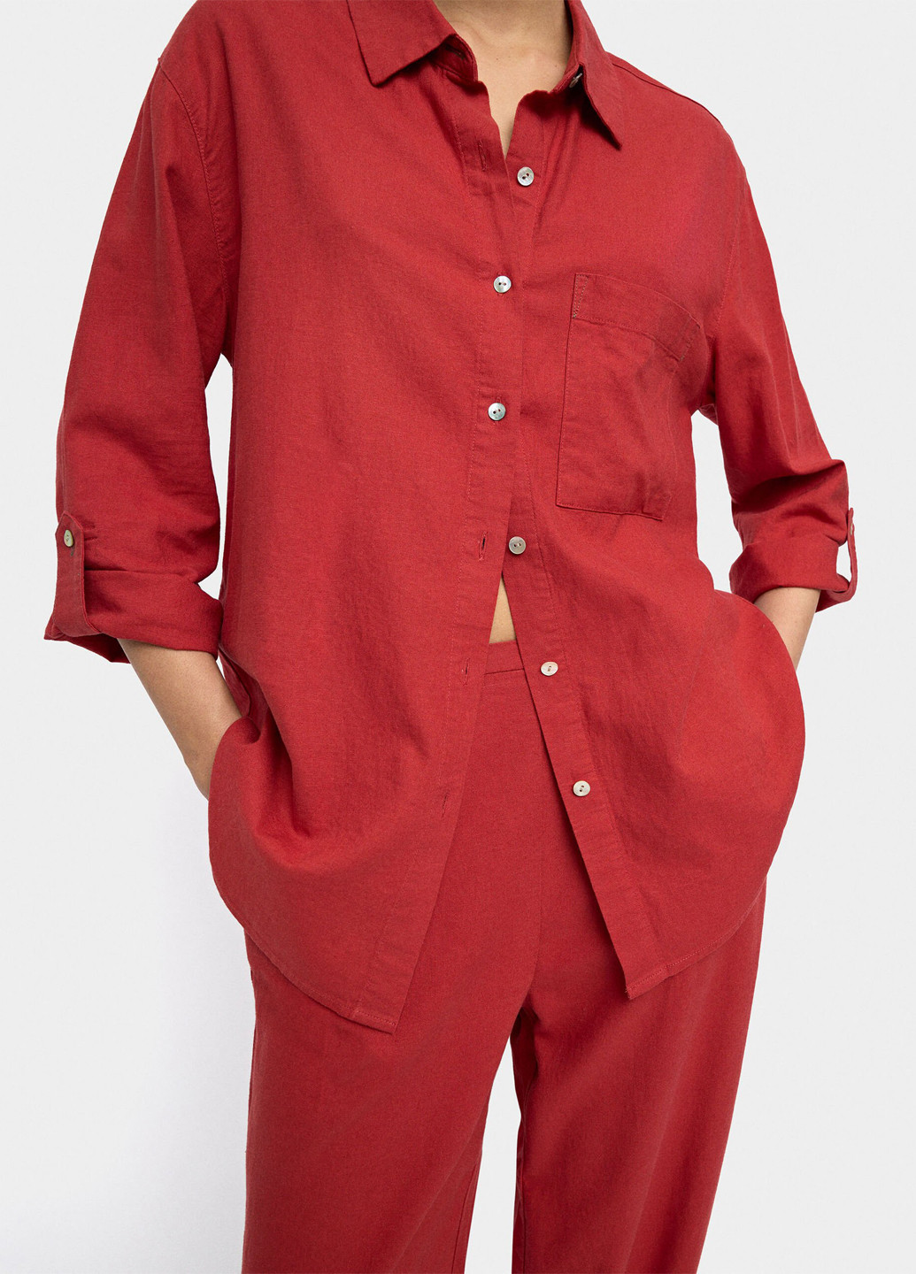 Бордовая кэжуал рубашка однотонная Parfois