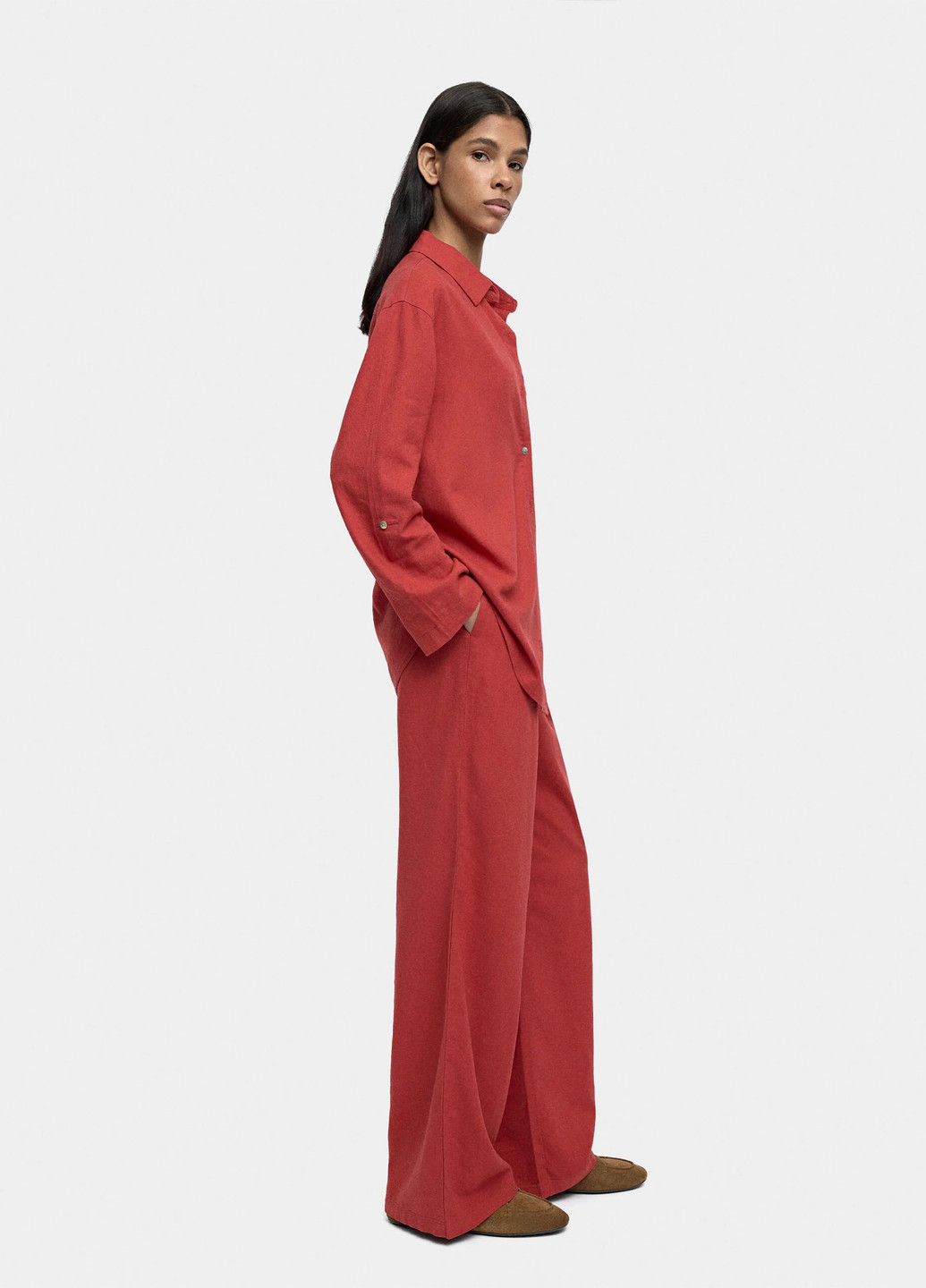 Бордовая кэжуал рубашка однотонная Parfois