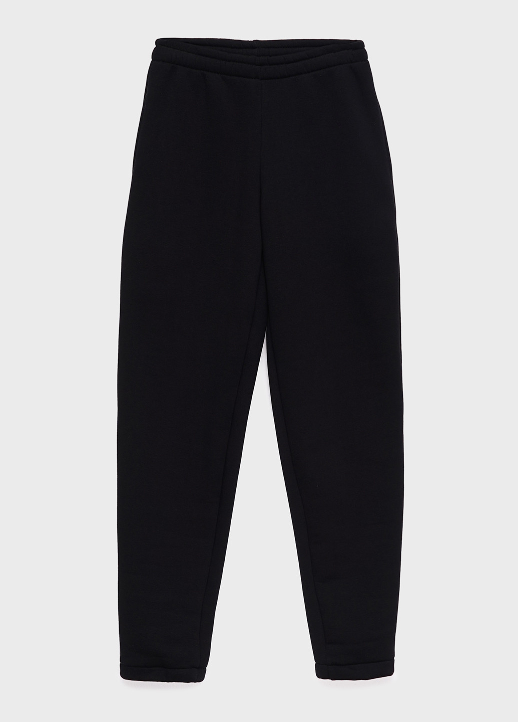 Спортиві брюки-джогери жіночі з начосом KASTA design джогери однотонні чорні спортивні поліестер, трикотаж, фліс