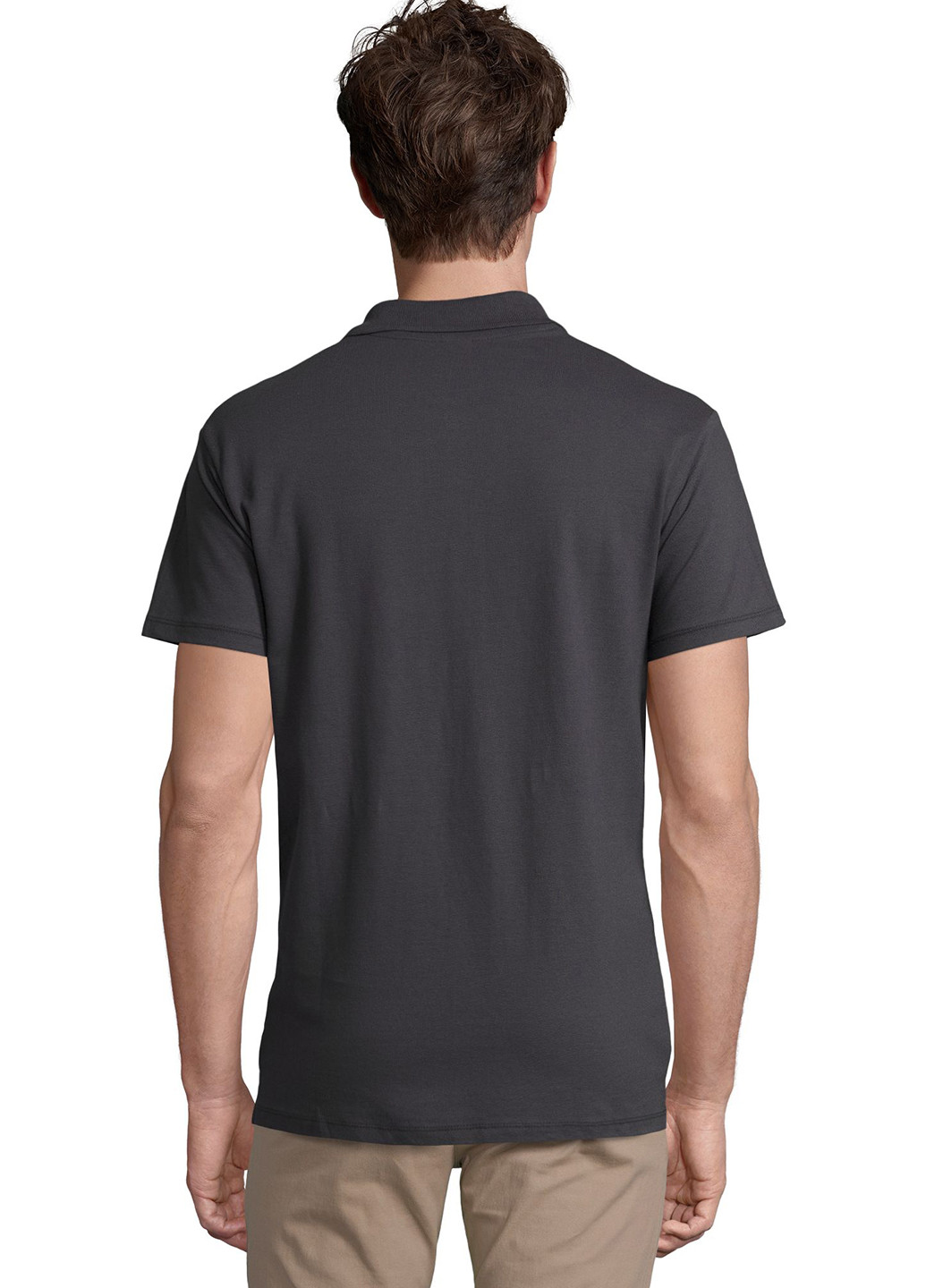 Темно-серая футболка-поло для мужчин Sol's однотонная