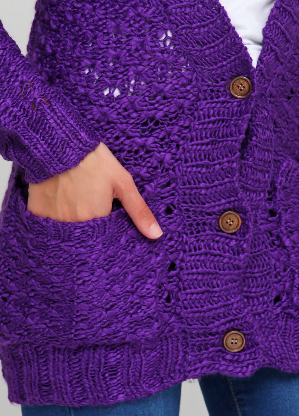 Фиолетовый демисезонный кардиган Italy Moda