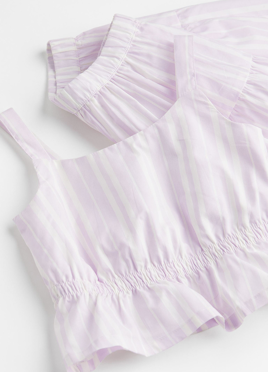 Светло-фиолетовый летний костюм (топ, юбка) H&M