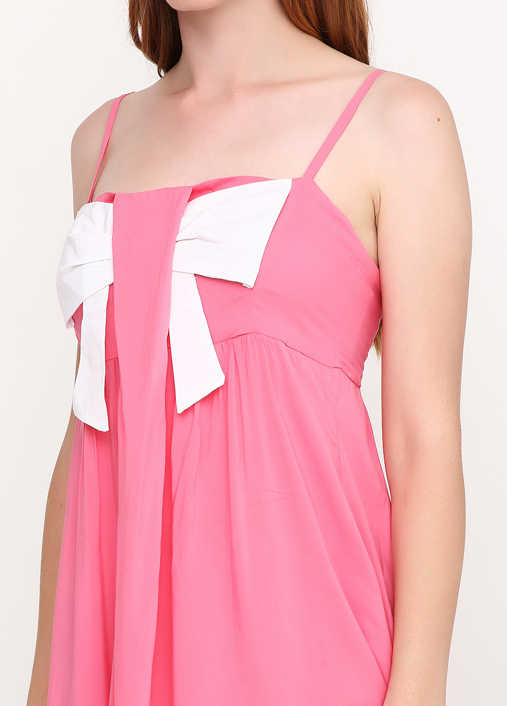 Розовое кэжуал платье Zean однотонное