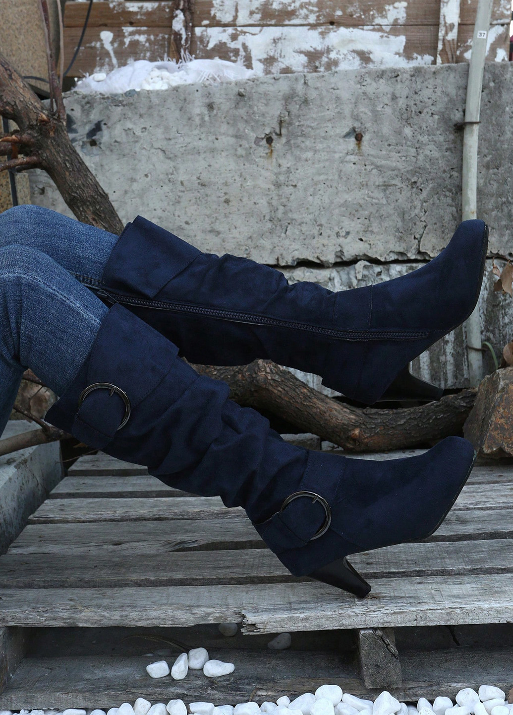 Осенние ботильоны SHEIN с пряжкой, с драпировкой