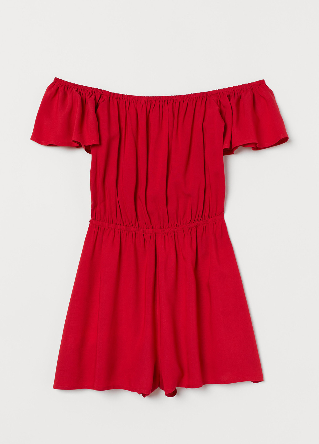 Комбінезон H&M комбінезон-шорти однотонний червоний кежуал віскоза