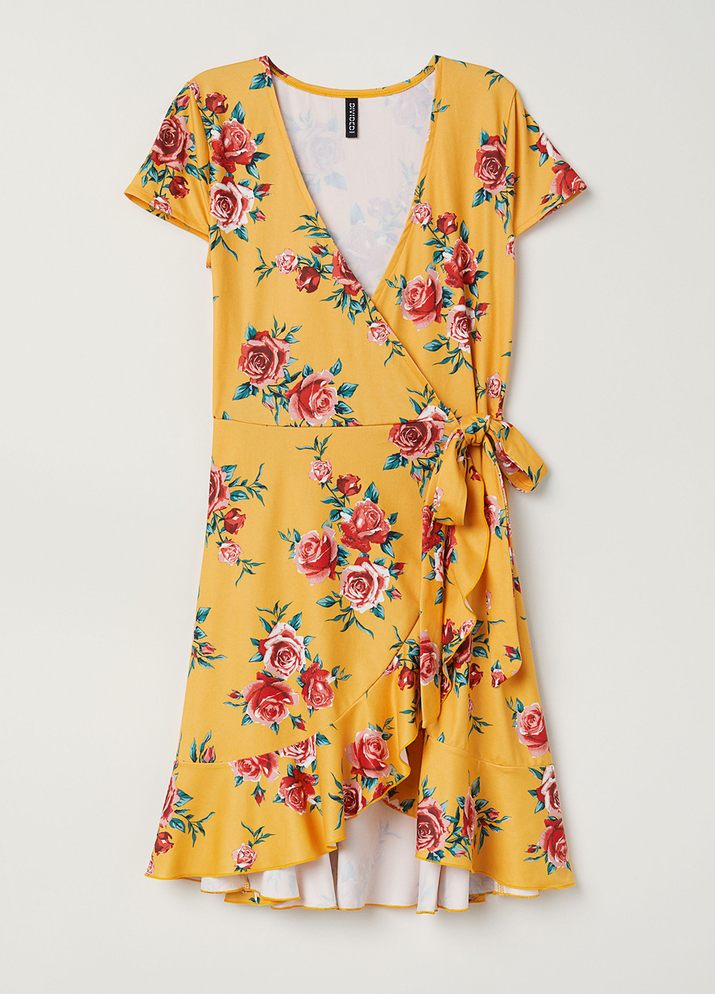 Помаранчева кежуал сукня на запах H&M з квітковим принтом
