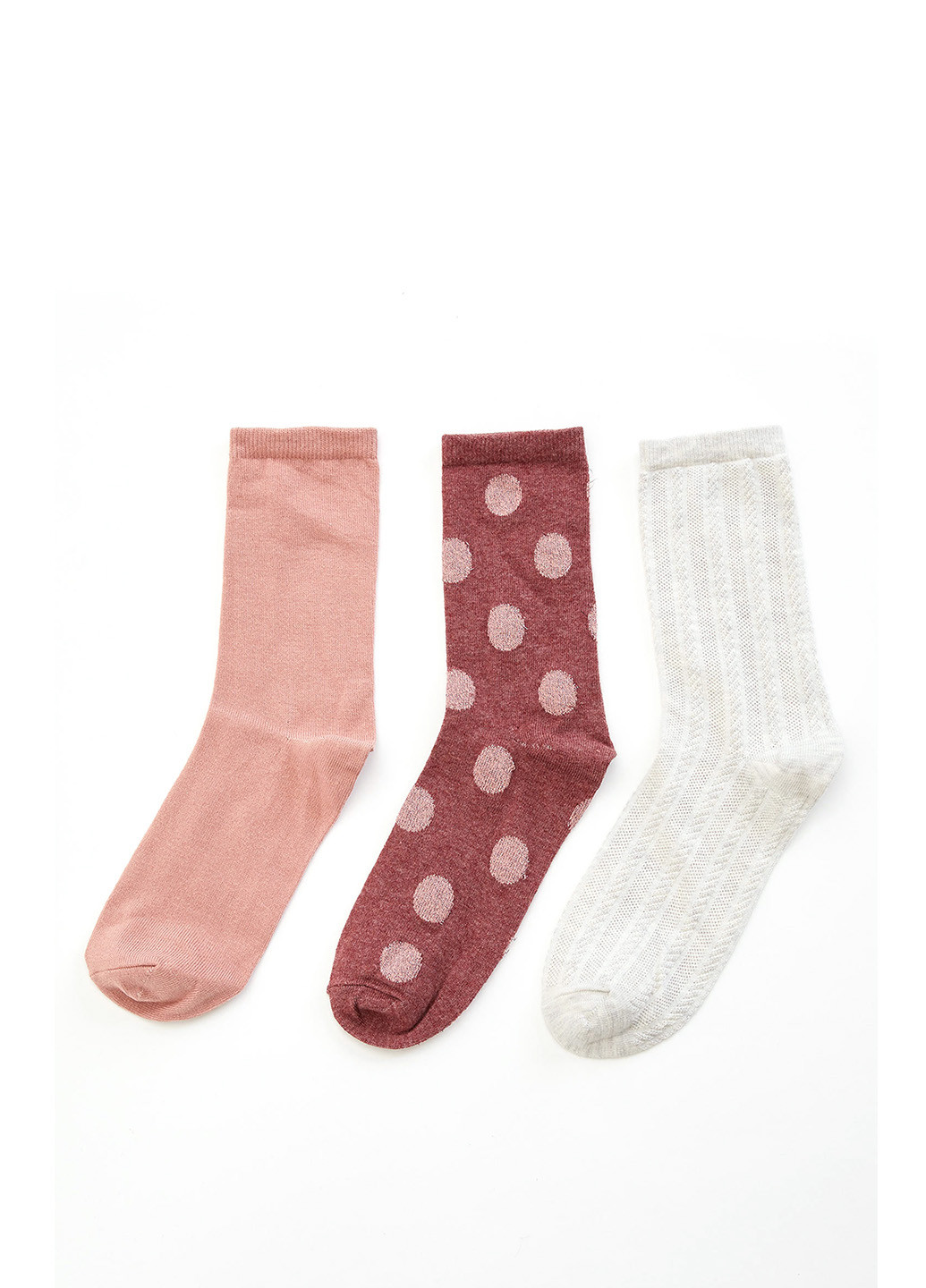 Шкарпетки (3 пари) DeFacto горошок пудрові повсякденні