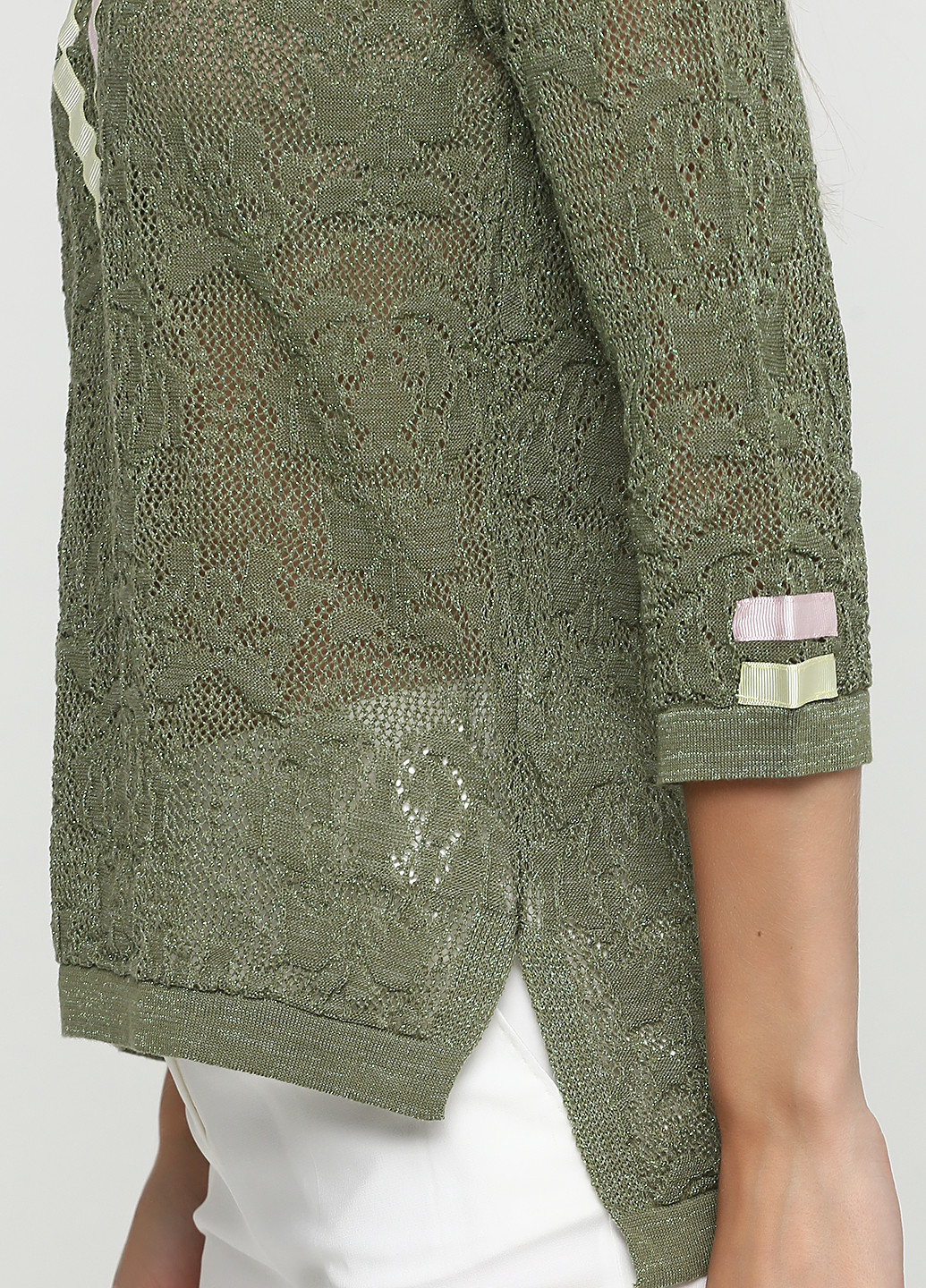 Зеленый демисезонный джемпер пуловер Sassofono