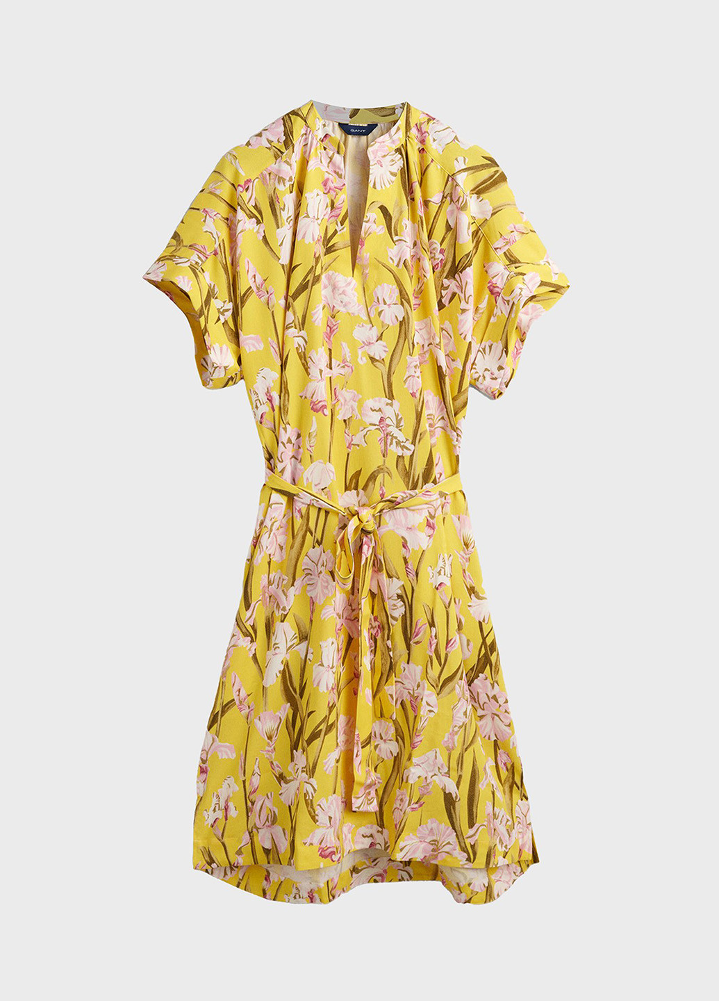 Желтое кэжуал платье Gant с цветочным принтом