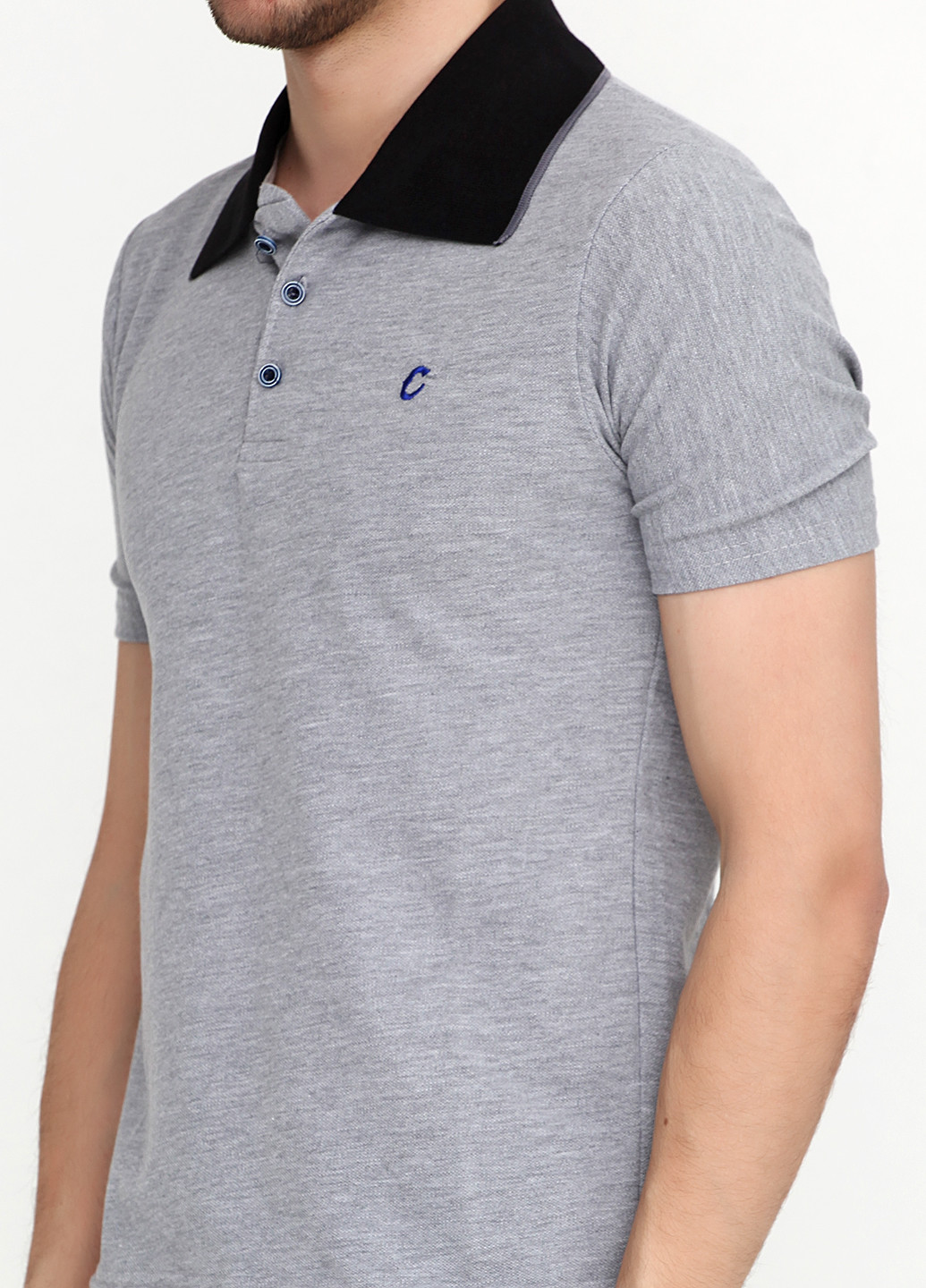 Серая футболка-поло для мужчин Chiarotex с логотипом