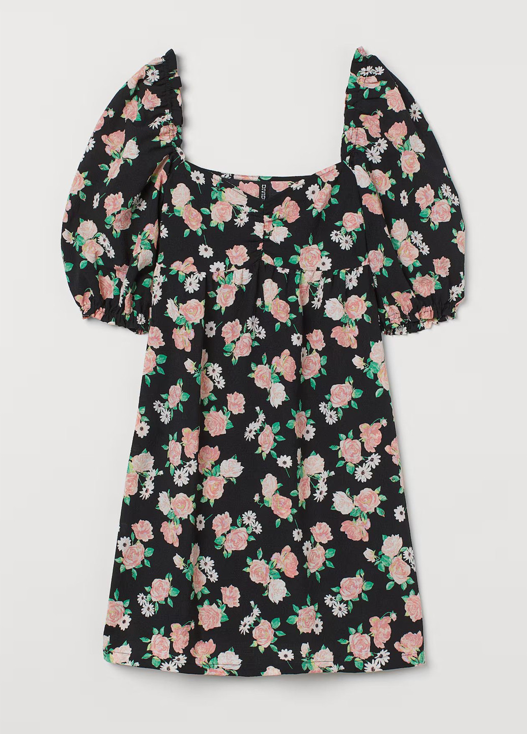 Чорна кежуал сукня H&M з квітковим принтом