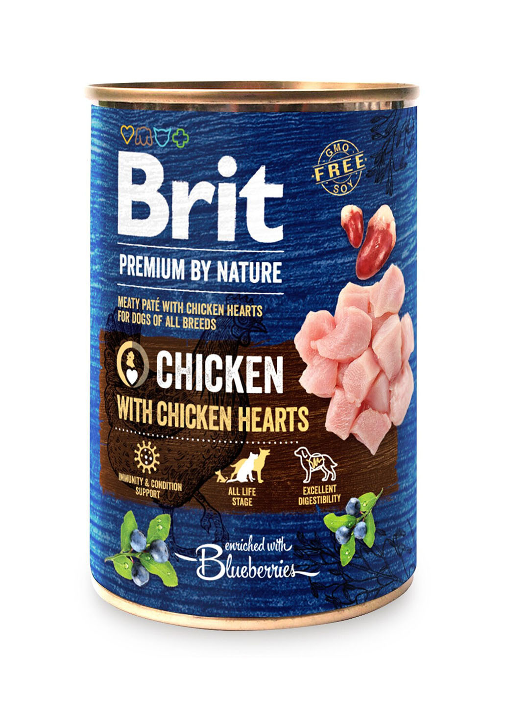 Влажный корм для собак by Nature 400 г курица с куриным сердцем Brit Premium (192734199)