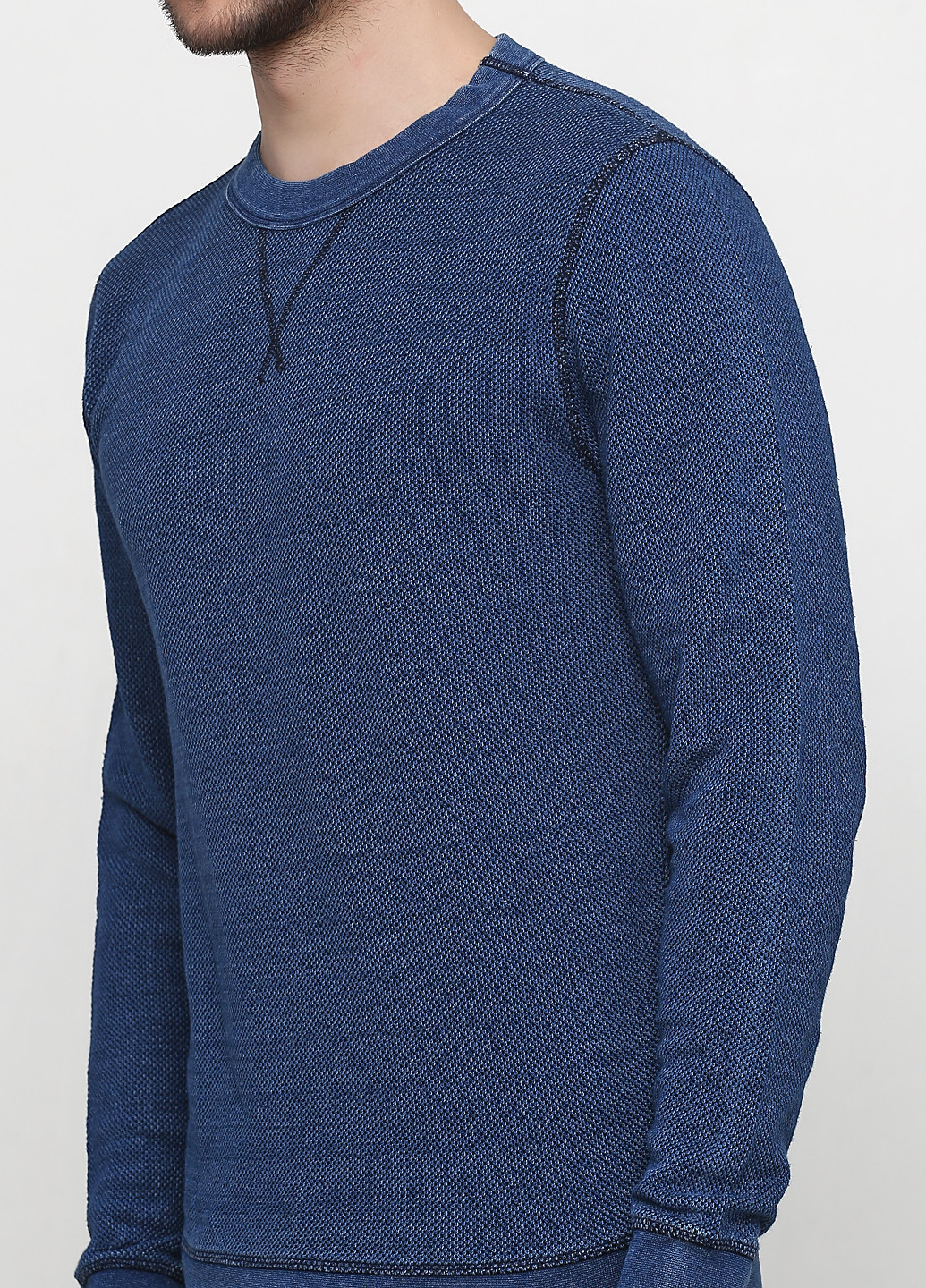 Свитшот H&M - Прямой крой меланж синий кэжуал хлопок - (181417834)