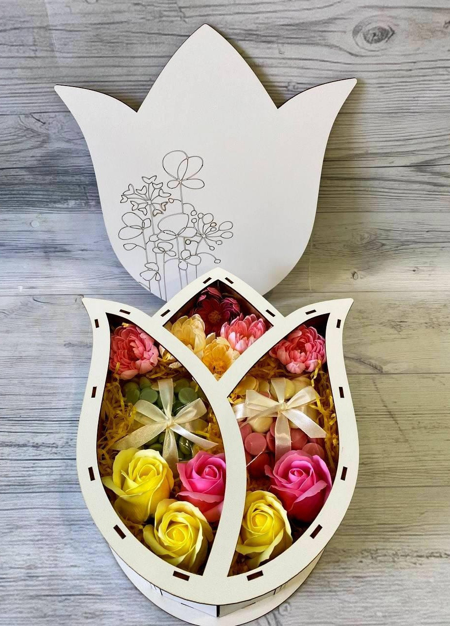 Подарунковий набір Bouquet Of Flowers, подарунок на день народження, дружині, дівчині, подрузі, сестрі, мамі. Кукумбер (253654834)