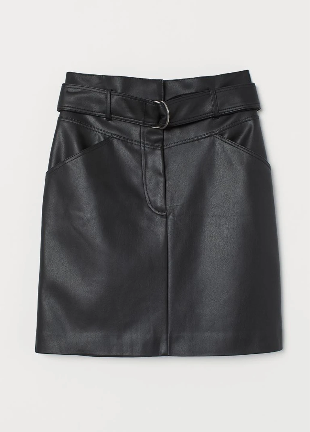 Черная кэжуал однотонная юбка H&M