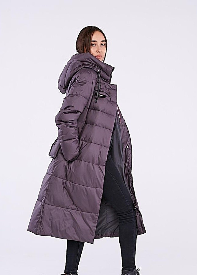 Пурпурное зимнее Женское зимнее длинное пальто CW пурпурный 63512 Clasna