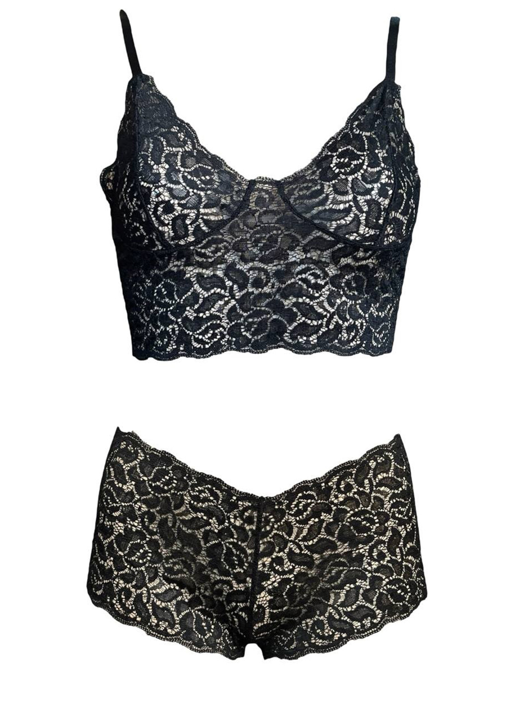 Черный демисезонный комплект (бюстгальтер, трусики) No Brand