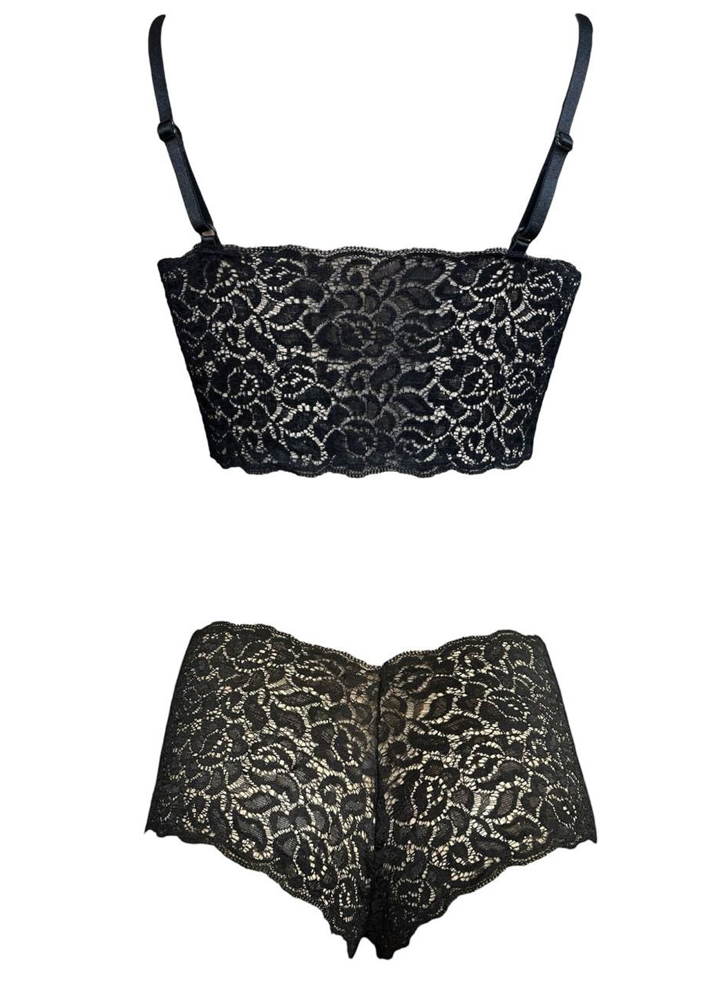 Черный демисезонный комплект (бюстгальтер, трусики) No Brand