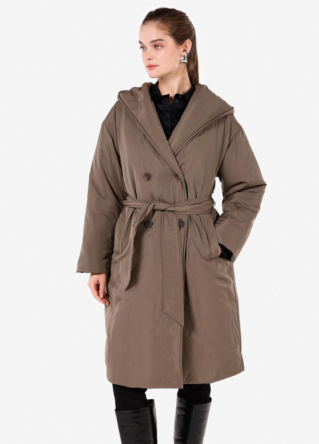 Темно-бежева зимня куртка куртка-пальто Colin's