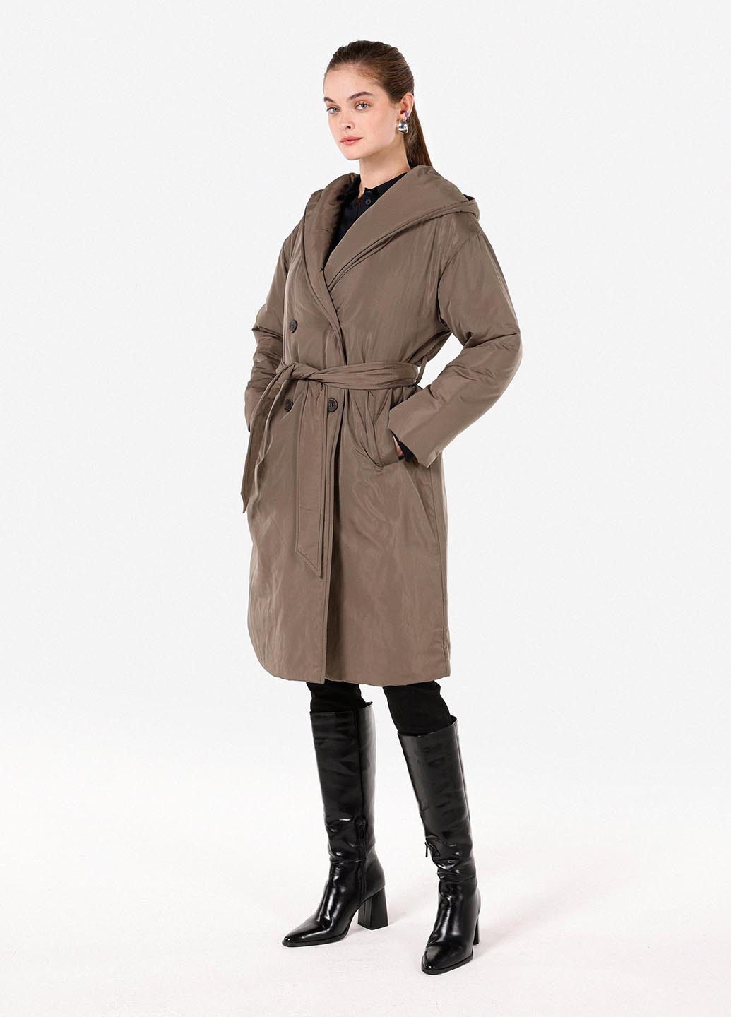 Темно-бежева зимня куртка куртка-пальто Colin's