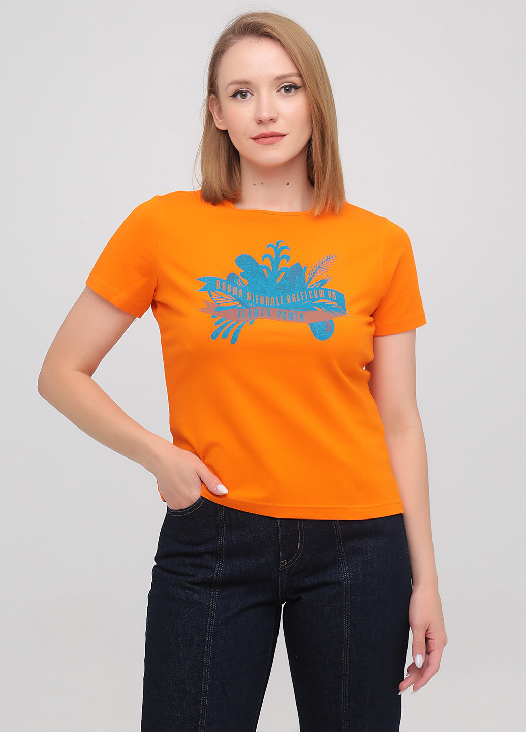 Оранжевая летняя футболка Fruit of the Loom