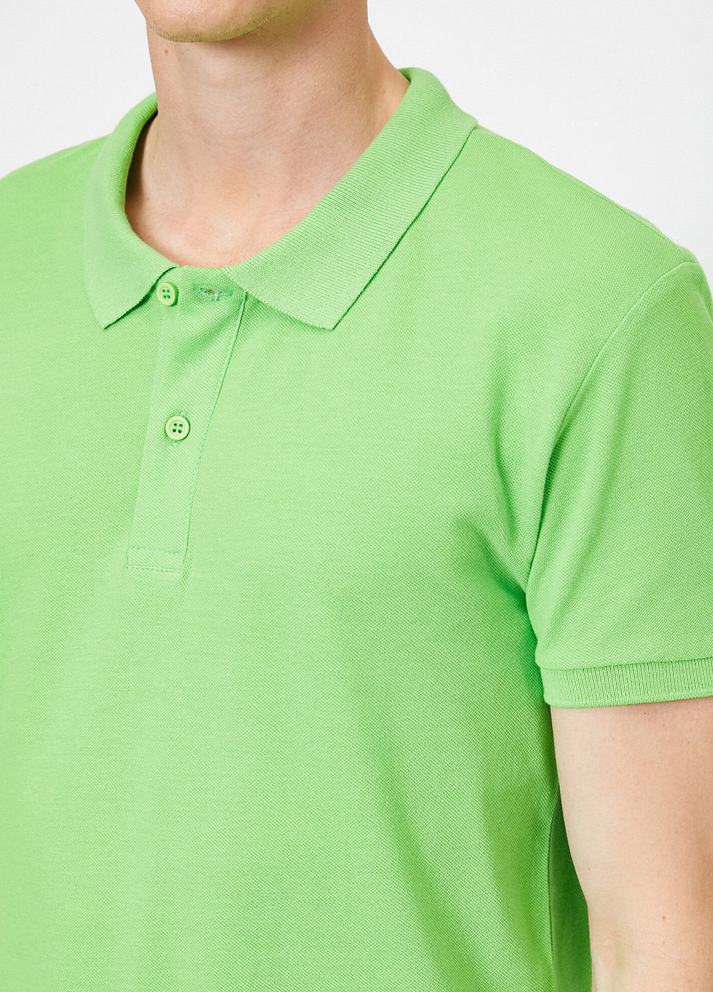 Зеленая футболка-поло для мужчин KOTON однотонная