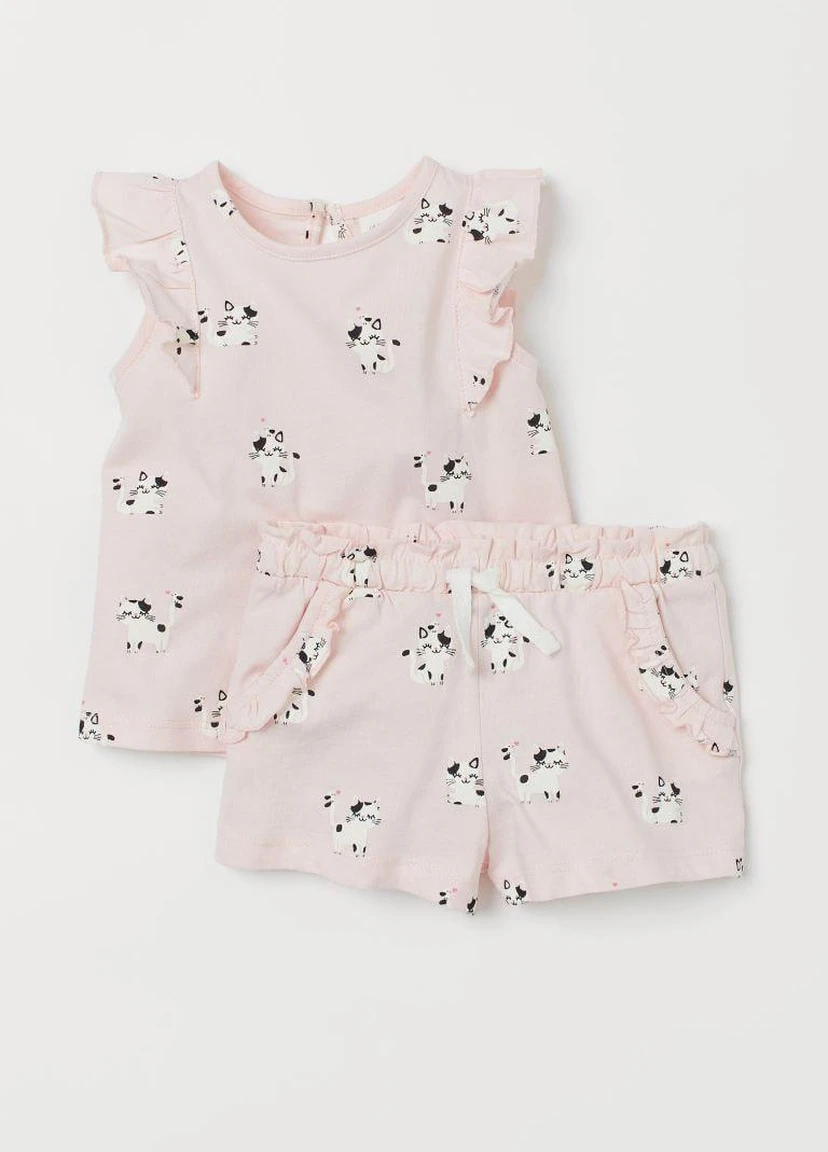 Розовая летняя футболка H&M