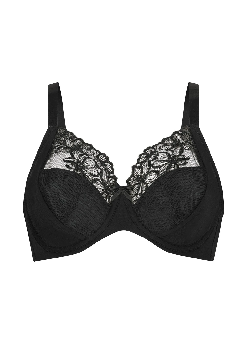 Чорний мінімайзер бюстгальтер Hunkemoller з кісточками поліамід