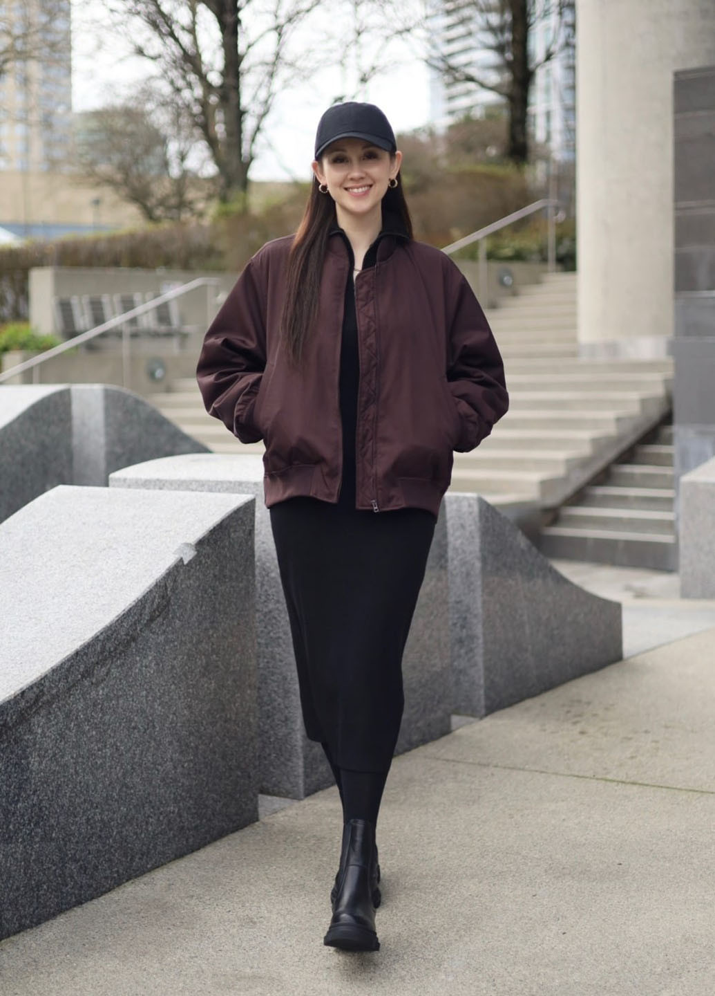 Черное кэжуал платье платье-водолазка Uniqlo однотонное