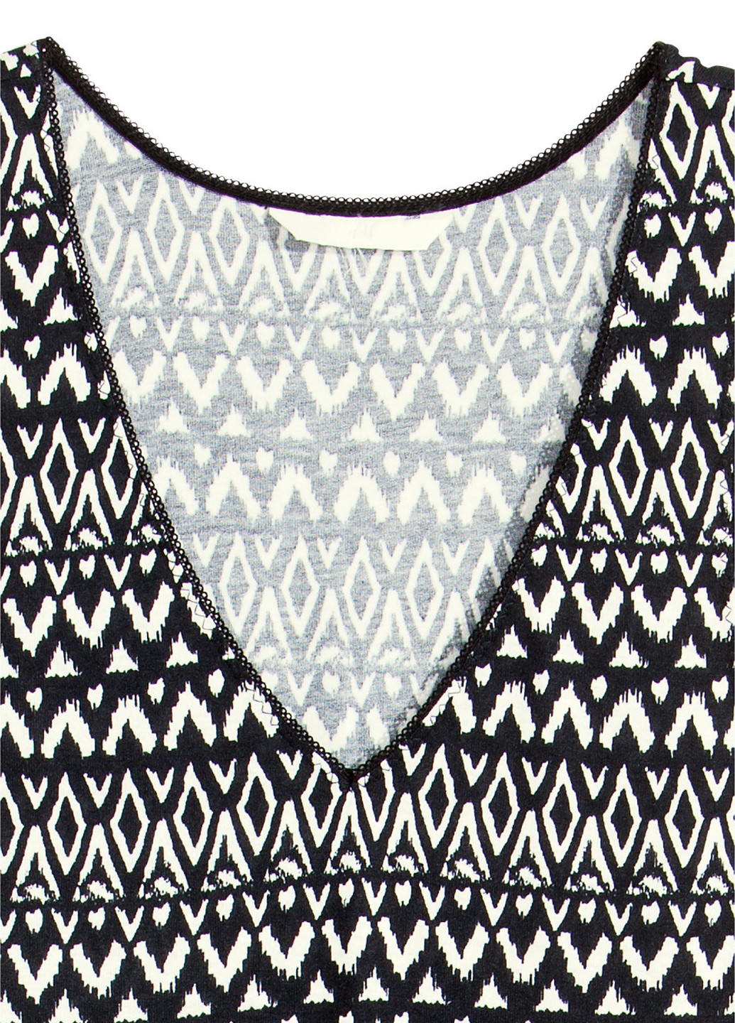 Чорно-білий кежуал сукня H&M з орнаментом
