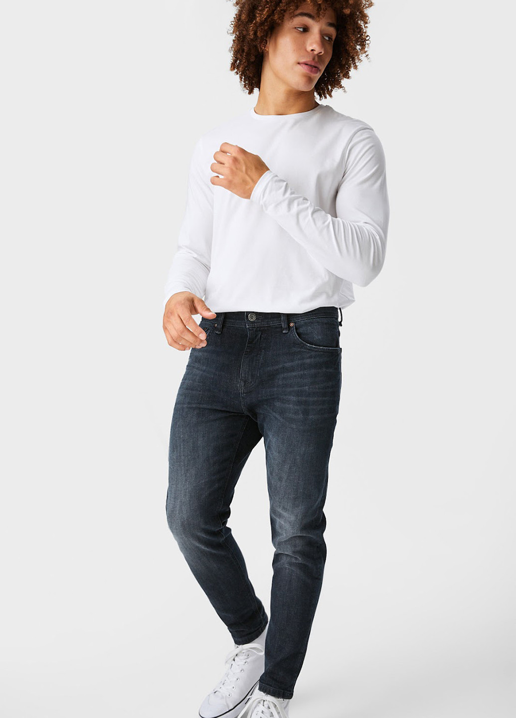 Темно-серые демисезонные зауженные джинсы C&A