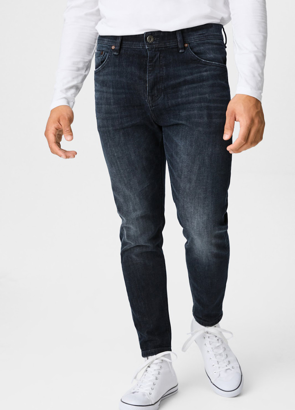 Темно-серые демисезонные зауженные джинсы C&A