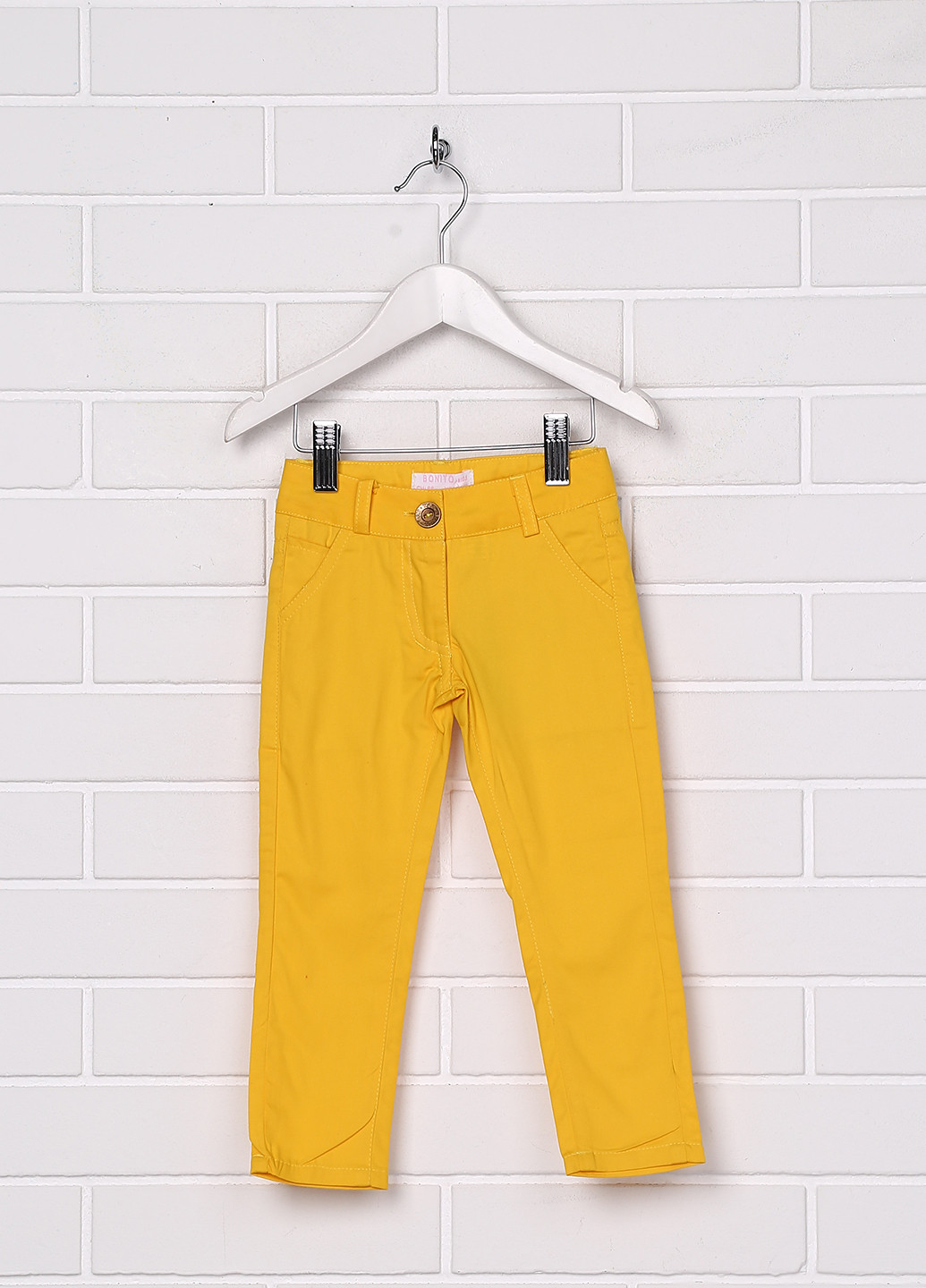 Желтые кэжуал демисезонные прямые брюки Bonito