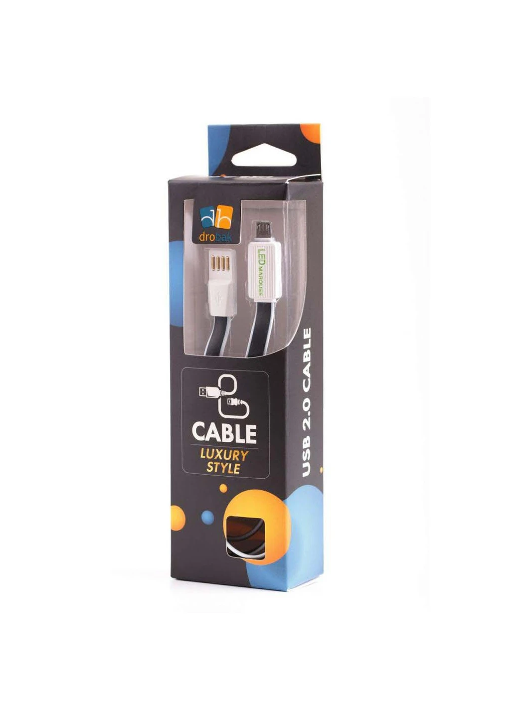 Дата кабель USB 2.0 - Micro USB 1,2A LED плоский (Black) 1,0м (218762) Drobak USB 2.0 - Micro USB 1,2A LED плоский (Black) 1,0м (239381303)