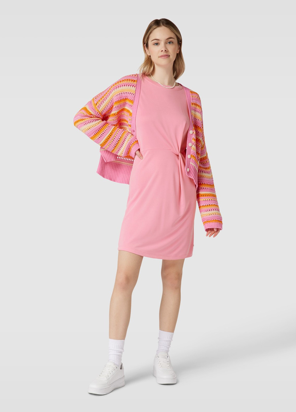 Розовое кэжуал платье Tom Tailor однотонное