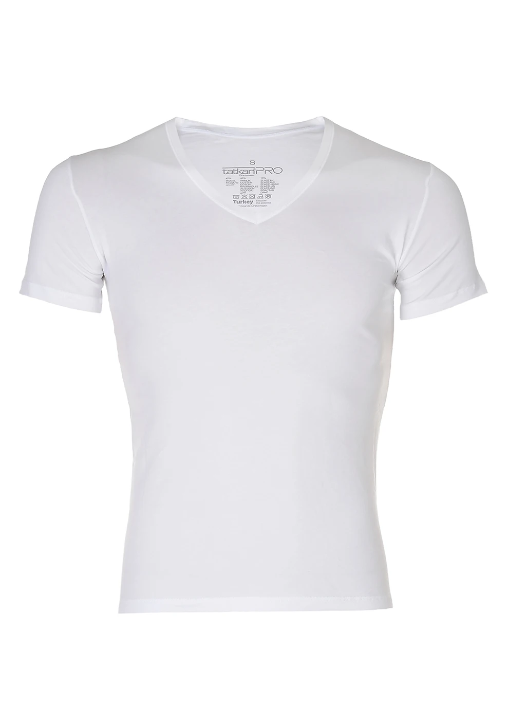 Белая футболка mens modal v-neck shirt 1-pack white — 585019 - 001 с коротким рукавом Tatkan