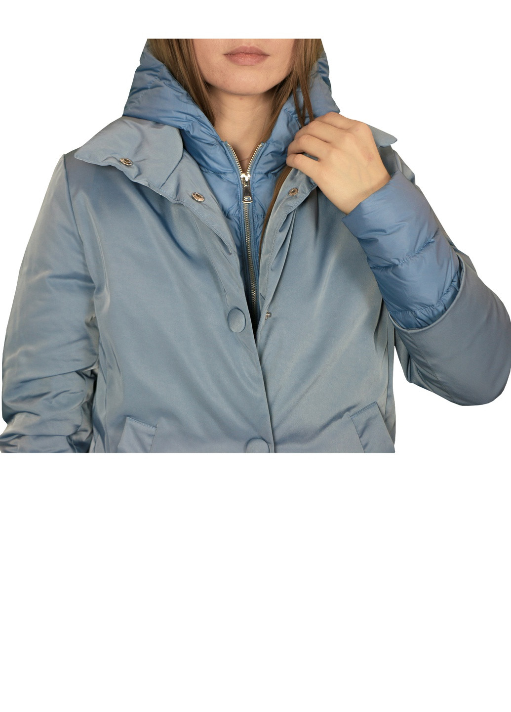Блакитна зимня жіноча зимова куртка Guxy