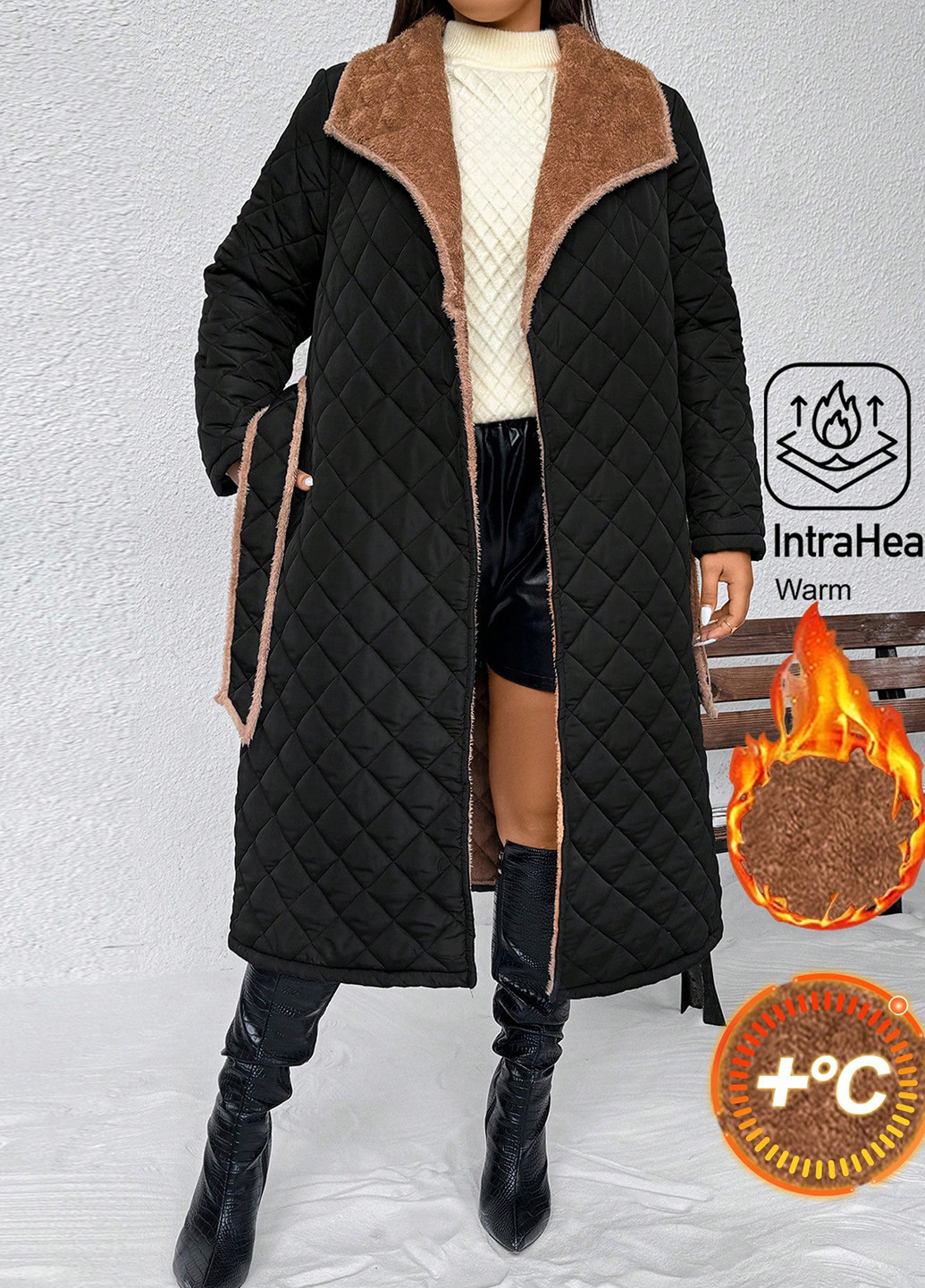 Чорна зимня куртка SHEIN