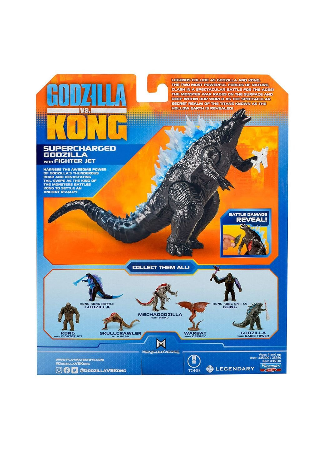 Фігурка Годзилла з суперенергією та винищувачем (35310) Godzilla vs. Kong (252231071)