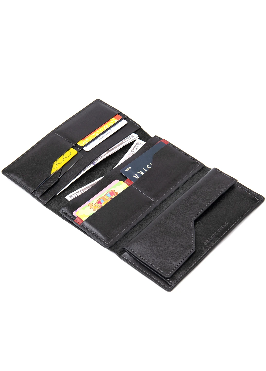 Мужское кожаное портмоне 10х19,5х2,5 см Grande Pelle (253491176)