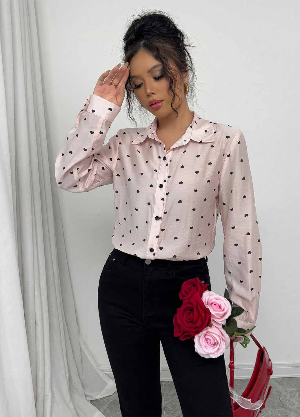 Бледно-розовая блуза SHEIN