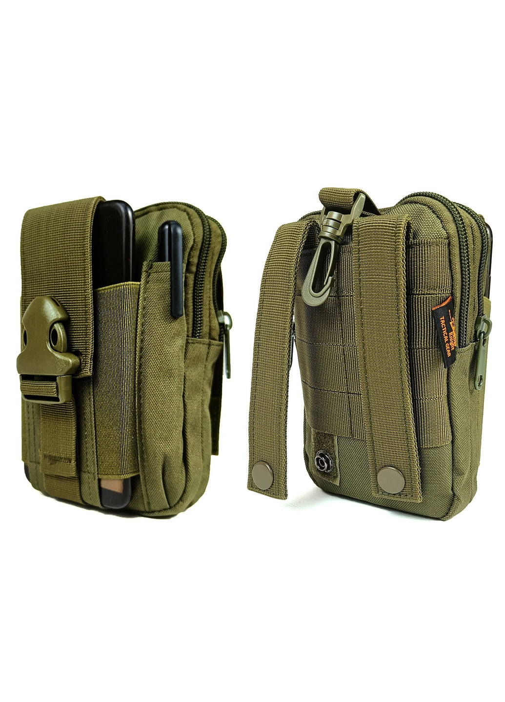 Підсумок-органайзер S.Knight для телефону, документів та особистих речей олива (MOLLE, тактичний утилітарний на РПС) EasyFit (255295011)