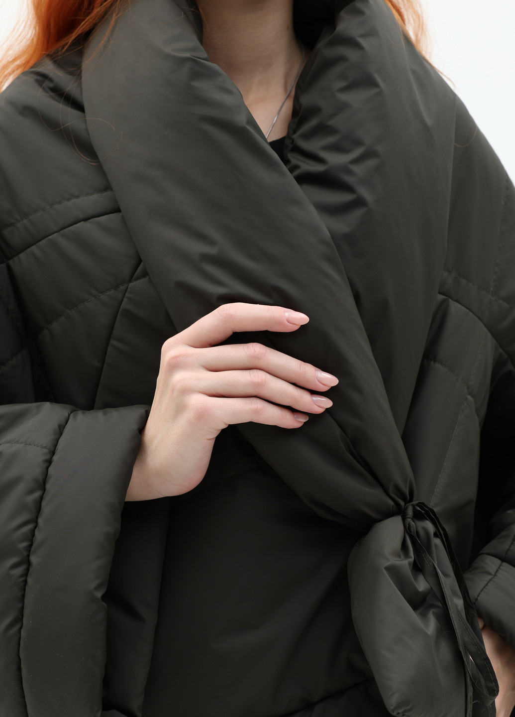 Оливковая (хаки) демисезонная куртка куртка-одеяло CHIUAS